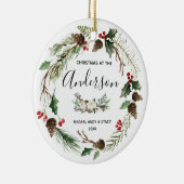 フローラパーソナライズされたファミリークリスマス セラミックオーナメント (右)