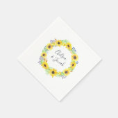 フローラパーソナライズされたフィ結婚ールド スタンダードカクテルナプキン (角)