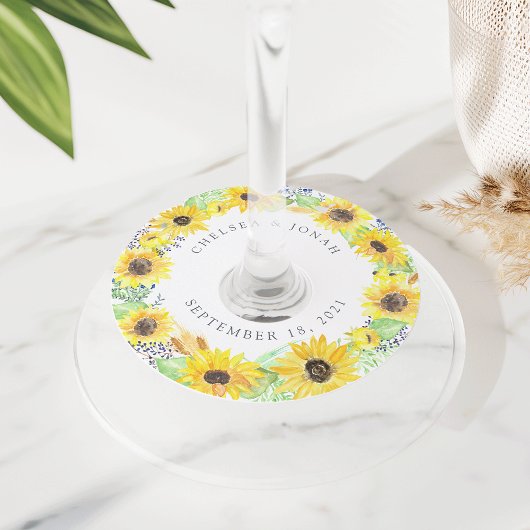 フローラパーソナライズされたフィ結婚ールド ワイングラスタグ