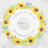 フローラパーソナライズされたフィ結婚ールド ワイングラスタグ (正面)