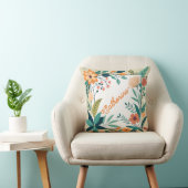 フローラパーソナライズされたフレーム付名前をカスタムする クッション (椅子)