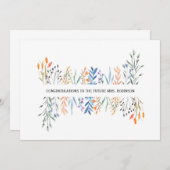 フローラパーソナライズされたブライダルシャワー 招待状 (正面/裏面)