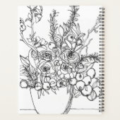 フローラパーソナライズされたブーケ（白黒） プランナー手帳 (裏面)