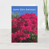フローラパーソナライズされたブーゲンビリア65誕生日 カード (正面)