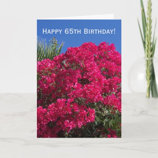 フローラパーソナライズされたブーゲンビリア65誕生日 カード (正面)