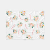 フローラパーソナライズされたベビーガール名フリースブランケット フリースブランケット (正面(横))