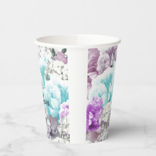 フローラパーソナライズされたベビーシャワー紙カップ 紙コップ (左)