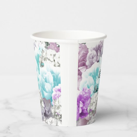 フローラパーソナライズされたベビーシャワー紙カップ 紙コップ (右)