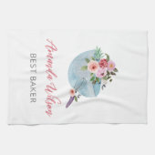 フローラパーソナライズされたボウルとウィスカーベーカーズ キッチンタオル (横)