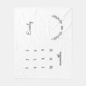 フローラパーソナライズされたマイルストーン毛布 フリースブランケット (正面)