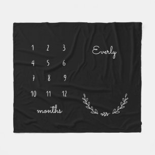 フローラパーソナライズされたマイルストーン毛布 フリースブランケット