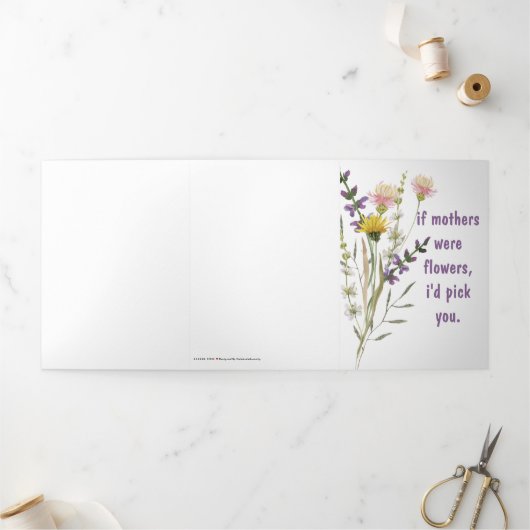フローラパーソナライズされたマザーデイカード 三つ折りカード (外部)