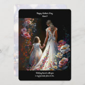 フローラパーソナライズされたママ娘イラストレーションカード (正面/裏面)