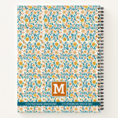 フローラパーソナライズされたモノグラムと名前 ノートブック (裏面)