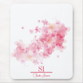 フローラパーソナライズされたモノグラムマウスパッド│パーソナライズされた マウスパッド (正面)