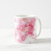 フローラパーソナライズされたモノグラムマグ | カスタムイニシャル コーヒーマグカップ (正面右)