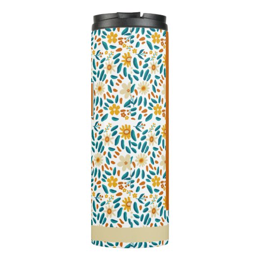 フローラパーソナライズされたモノグラム熱タンブラー タンブラー (裏面)