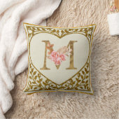 フローラパーソナライズされたモノグラム クッション (ブランケット)