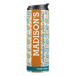 フローラパーソナライズされたモノグラム&ネームウォータータンブラー タンブラー