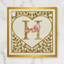 フローラパーソナライズされたモノグラム、AからZまで フェイバータグ