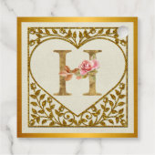 フローラパーソナライズされたモノグラム、AからZまで フェイバータグ (裏面)