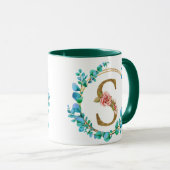 フローラパーソナライズされたモノグラム、AからZ Magまで マグカップ (正面右)