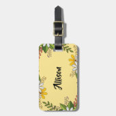 フローラパーソナライズされたユースキャンプ ラゲッジタグ (正面縦)