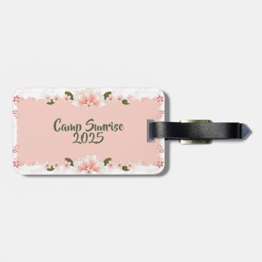フローラパーソナライズされたユースキャンプ ラゲッジタグ (裏面横)