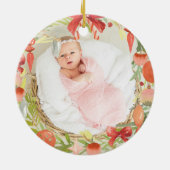 フローラパーソナライズされたリースバプテススギフトゴッドブレス セラミックオーナメント (裏面)