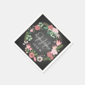 フローラパーソナライズされたリース結婚紙ナプキン スタンダードカクテルナプキン (角)