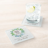 フローラパーソナライズされたリース ガラスコースター (アングル)