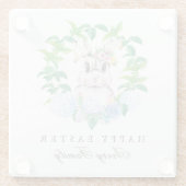 フローラパーソナライズされたリース ガラスコースター (裏面)