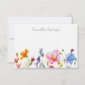 フローラパーソナライズされたワイルドフラワーフラットノートカード ノートカード (正面)