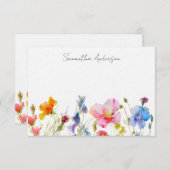 フローラパーソナライズされたワイルドフラワーフラットノートカード ノートカード (正面/裏面)