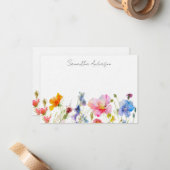 フローラパーソナライズされたワイルドフラワーフラットノートカード ノートカード (正面/裏面インサイチュ)