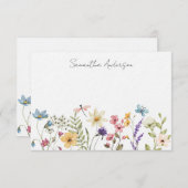 フローラパーソナライズされたワイルドフラワーフラットノートカード ノートカード (正面/裏面)