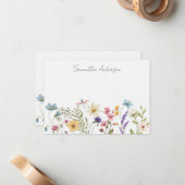 フローラパーソナライズされたワイルドフラワーフラットノートカード ノートカード (正面/裏面インサイチュ)