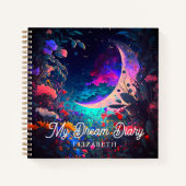 フローラパーソナライズされた三日月の夢の日記 ノートブック (正面)
