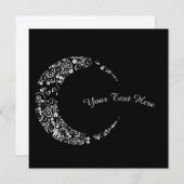 フローラパーソナライズされた三日月フラットカード (正面/裏面)