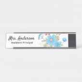 フローラパーソナライズされた先生校長女性ボス デスクネームプレート (正面)