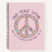フローラパーソナライズされた内の平和 ノートブック (正面)