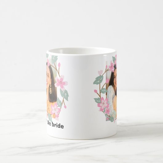 フローラパーソナライズされた写真：花嫁の母のC コーヒーマグカップ (中央)