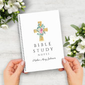 フローラパーソナライズされた十字架 ノートブック