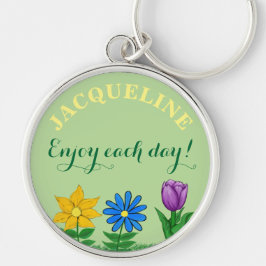 フローラパーソナライズされた名 キーホルダー