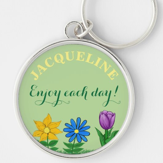 フローラパーソナライズされた名 キーホルダー (正面)