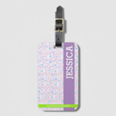 フローラパーソナライズされた名 ラゲッジタグ (正面縦)
