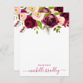 フローラパーソナライズされた名 | 机から ノートカード (正面/裏面)