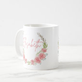 フローラパーソナライズされた名Mag コーヒーマグカップ (正面左)