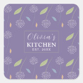 フローラパーソナライズされた壁紙スクエアステッカー スクエアシール (正面)