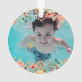 フローラパーソナライズされた娘孫写真 オーナメント (裏面)